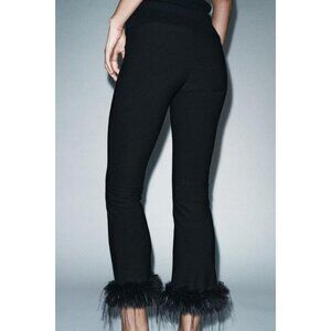 ZARA FLARE PANTS WITH FAUX FUR HEM